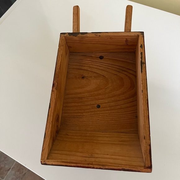 Vintage Rustic Decorative Handcrafted Wooden Wheelbarrow - Picture 4 of 7